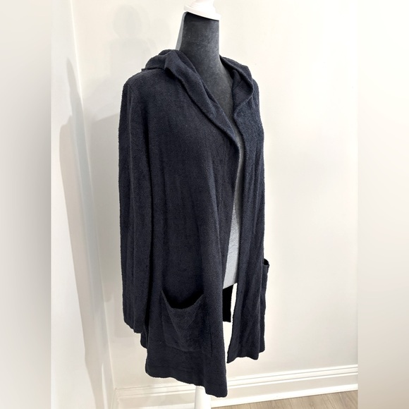 Barefoot Dreams Navy Blue Hooded Cardigan Size M - Picture 3 of 9
